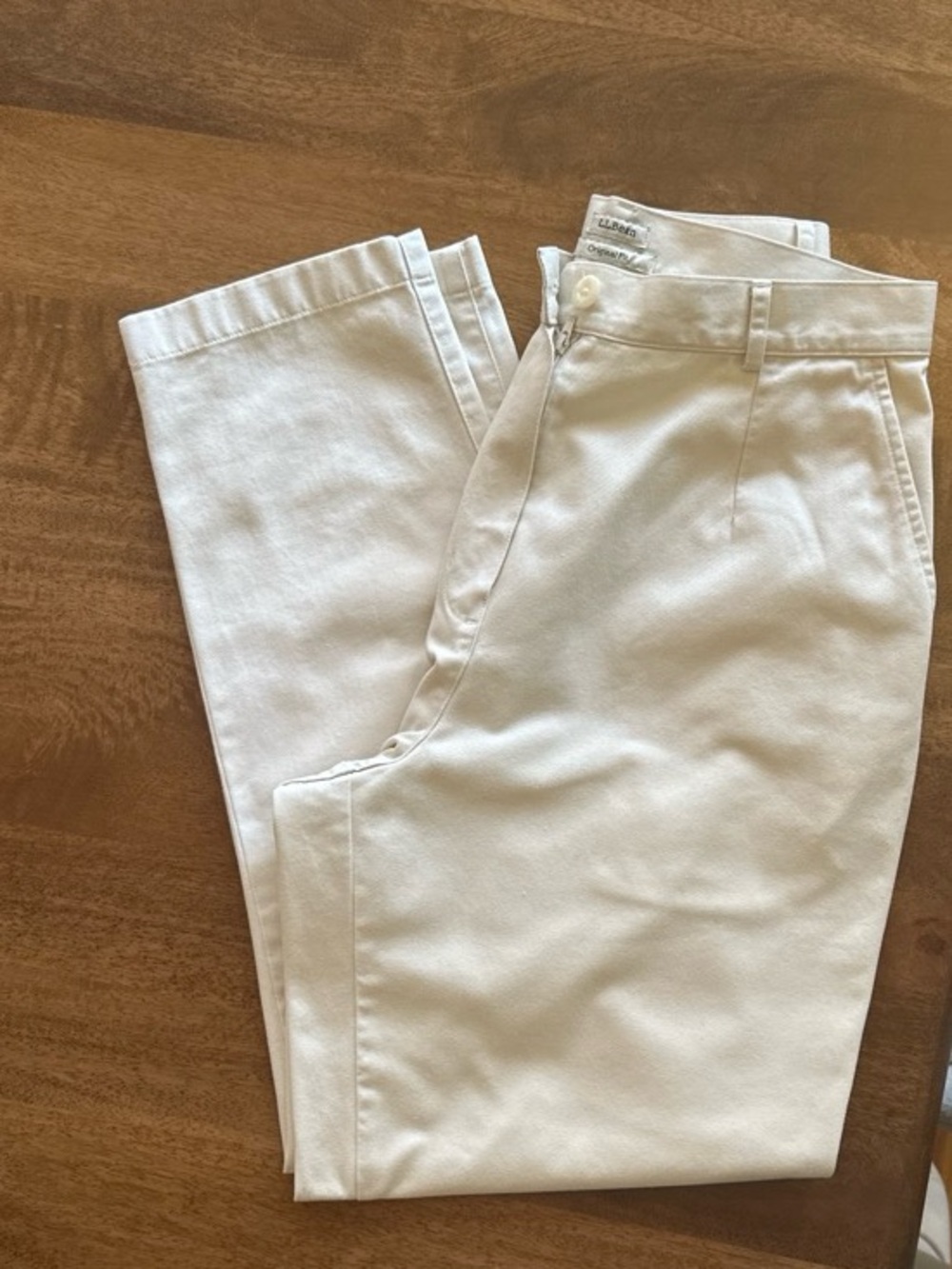 L.L.Bean 100% Cotton Khaki Trousers | Size 10 | Straight Leg Capsule Wardrobe